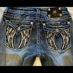 Size 28 Miss Me Boot Cut Jeans Angel Wings